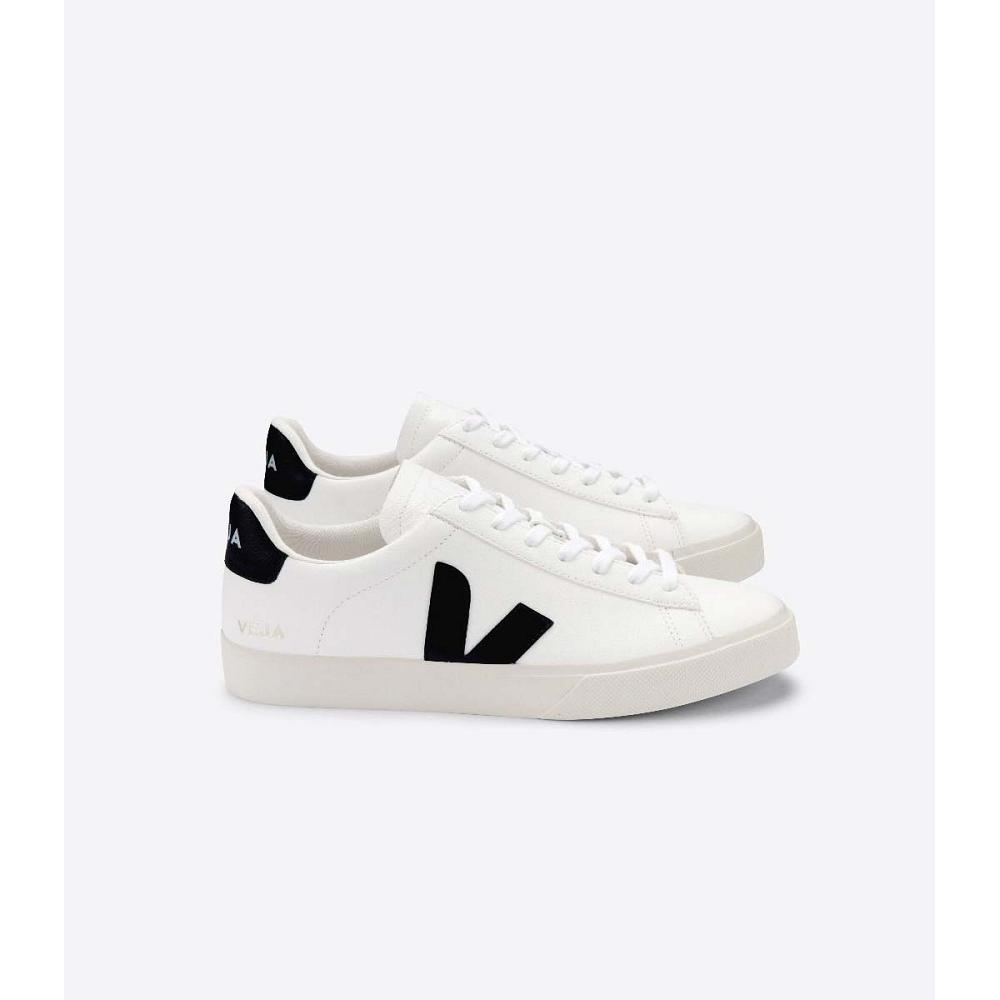 Veja CAMPO CHROMEFREE Low Tops Sneakers Dames White/Black | BE 592LIS